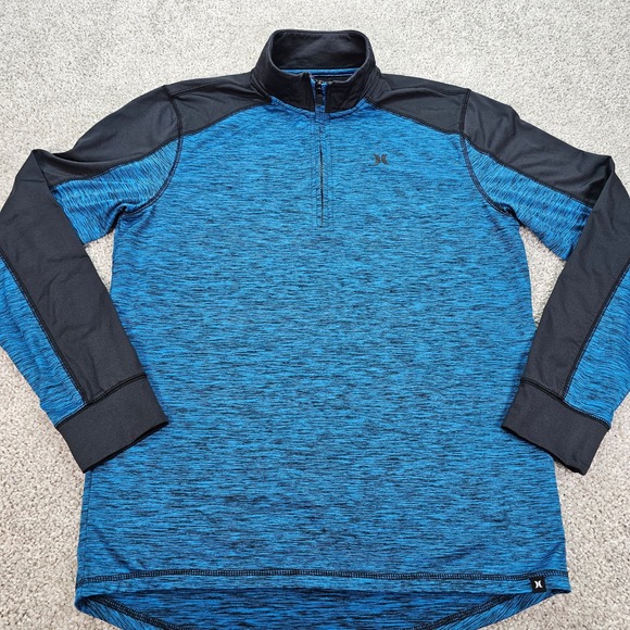Hurley Other - Hurley Men's Blue Black Athletic 1/4 Zip Pullover Long Sleeve‎ Shirt Size S NWOT